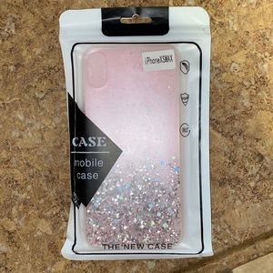 Pink iPhone X max glitter case